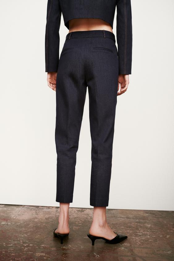 Pantalon de lino azul marino