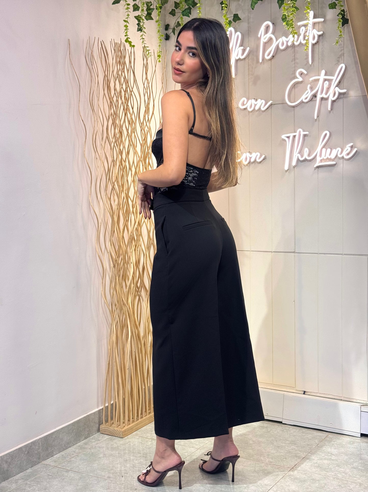 Body Negro Estilo Corset