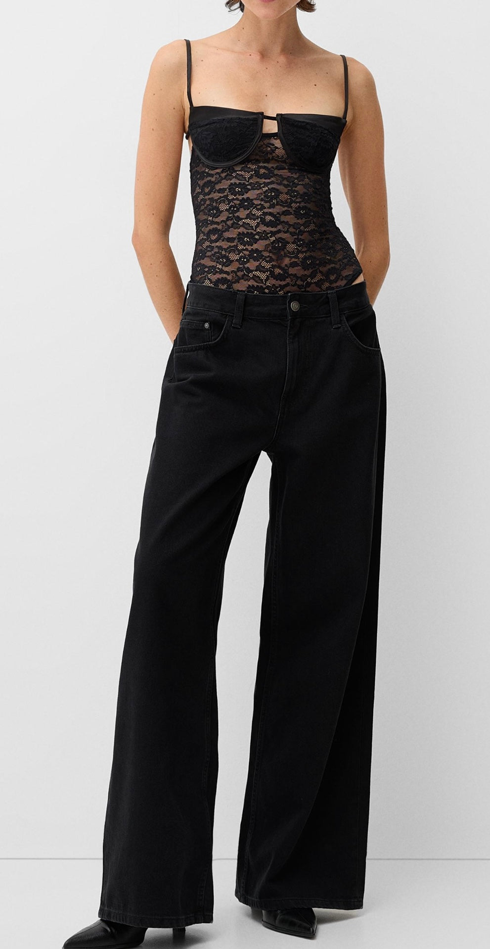 Body Negro Estilo Corset