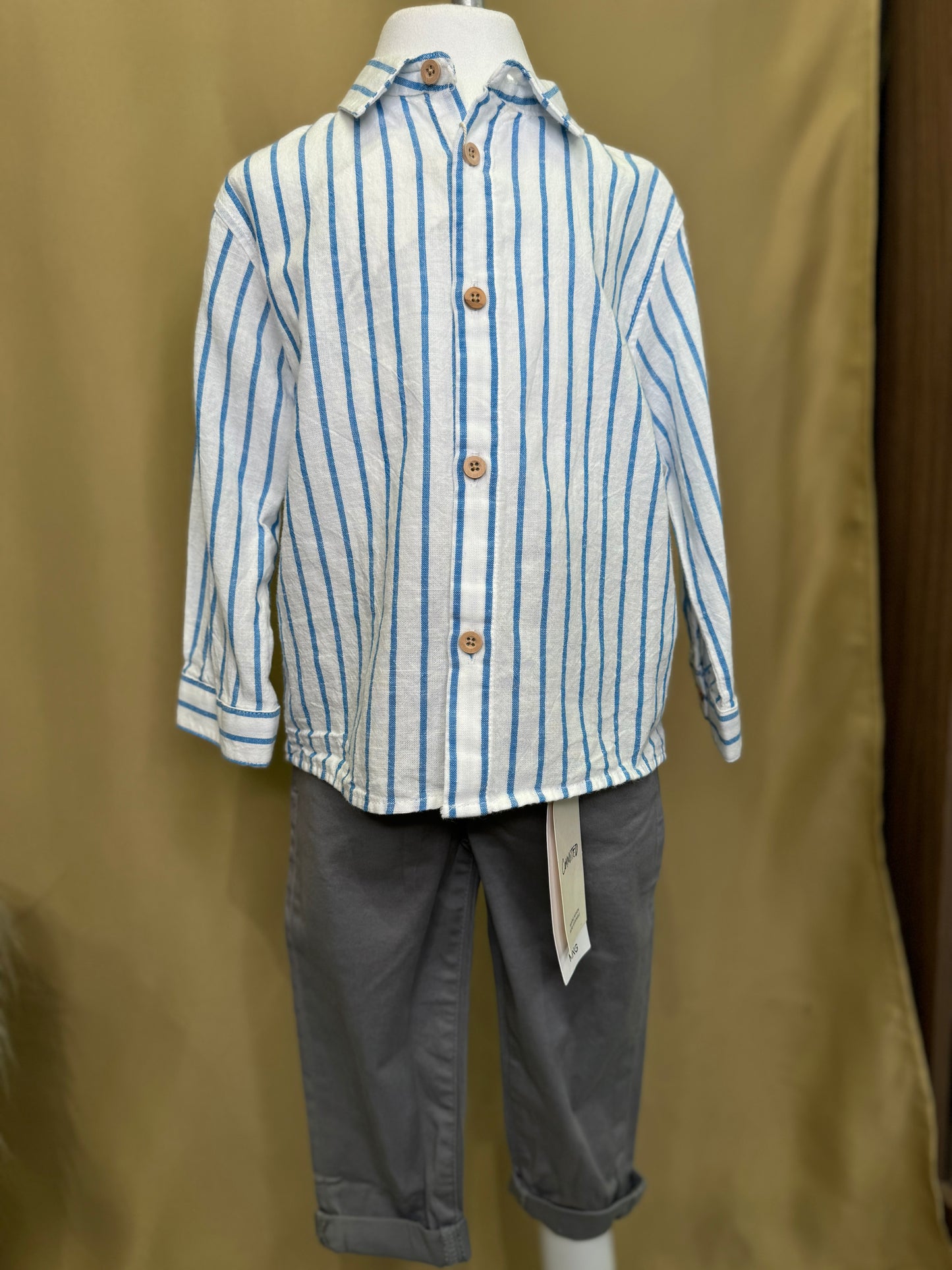 Camisa de lino rayas niño