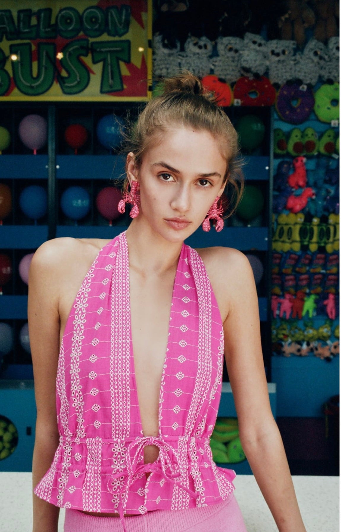 Crop top fucsia