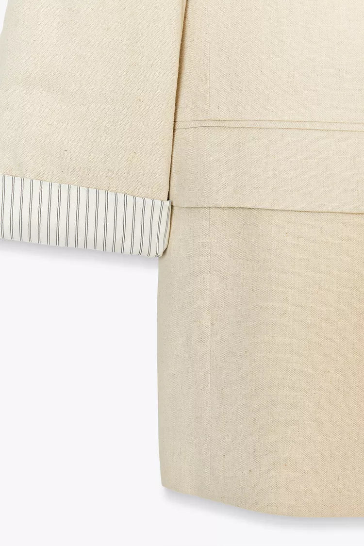 Blazer Lino PuÑo Estampado