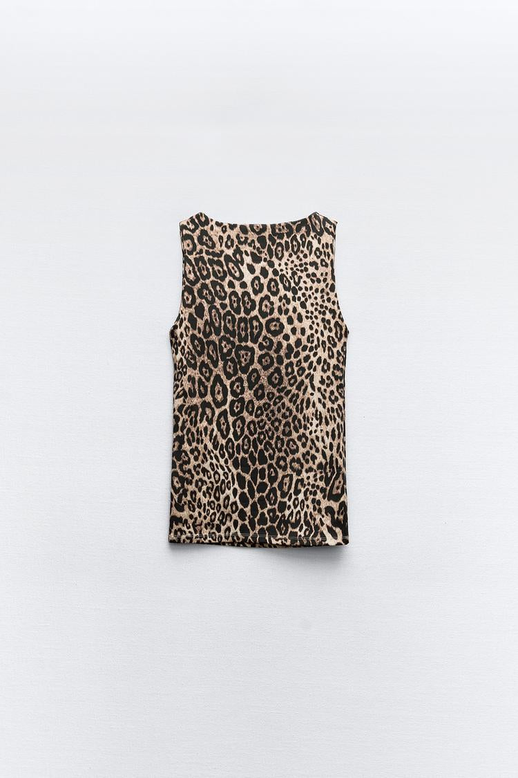 Top Básico animal print