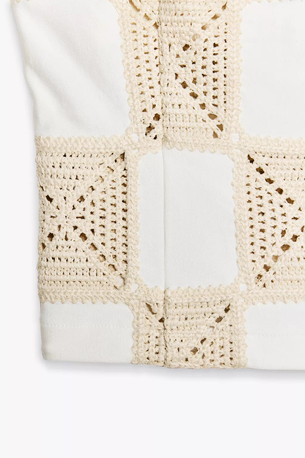 Top beige crochet
