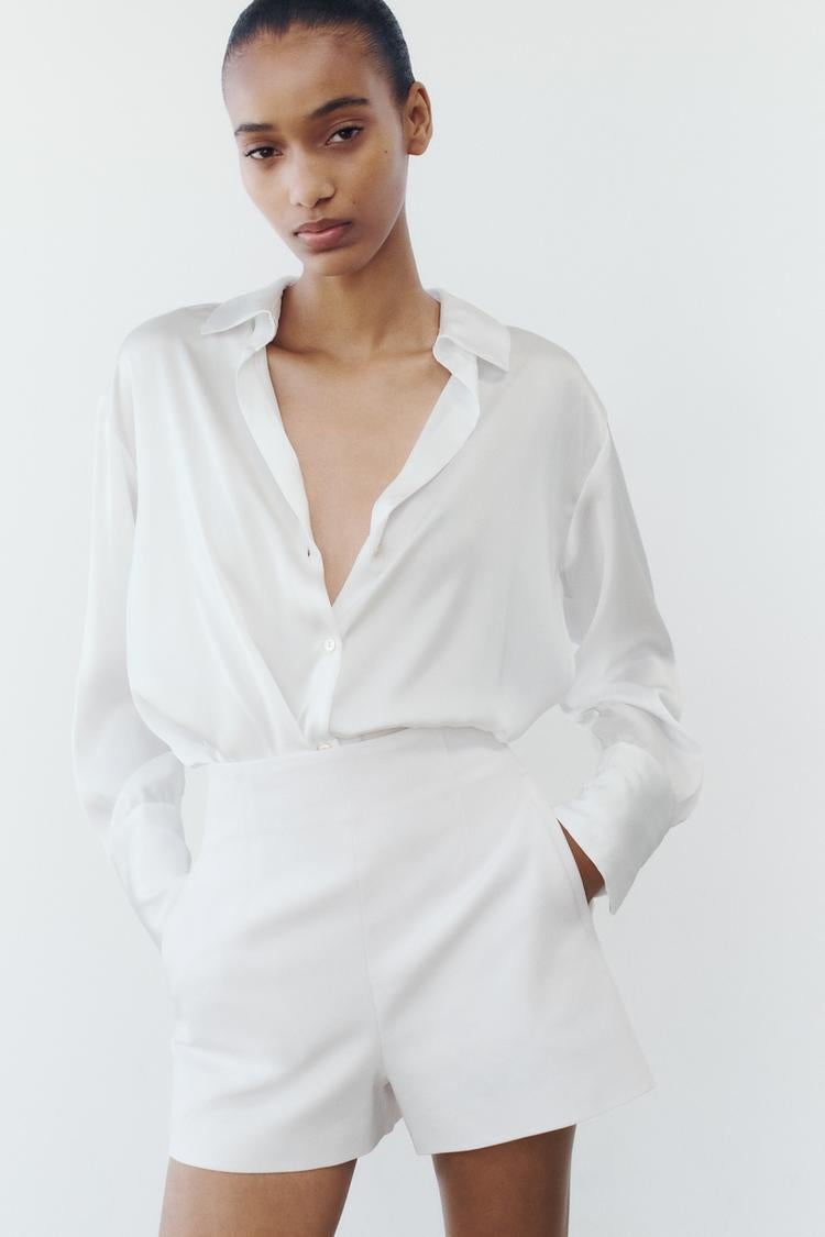 Blusa de seda blanca