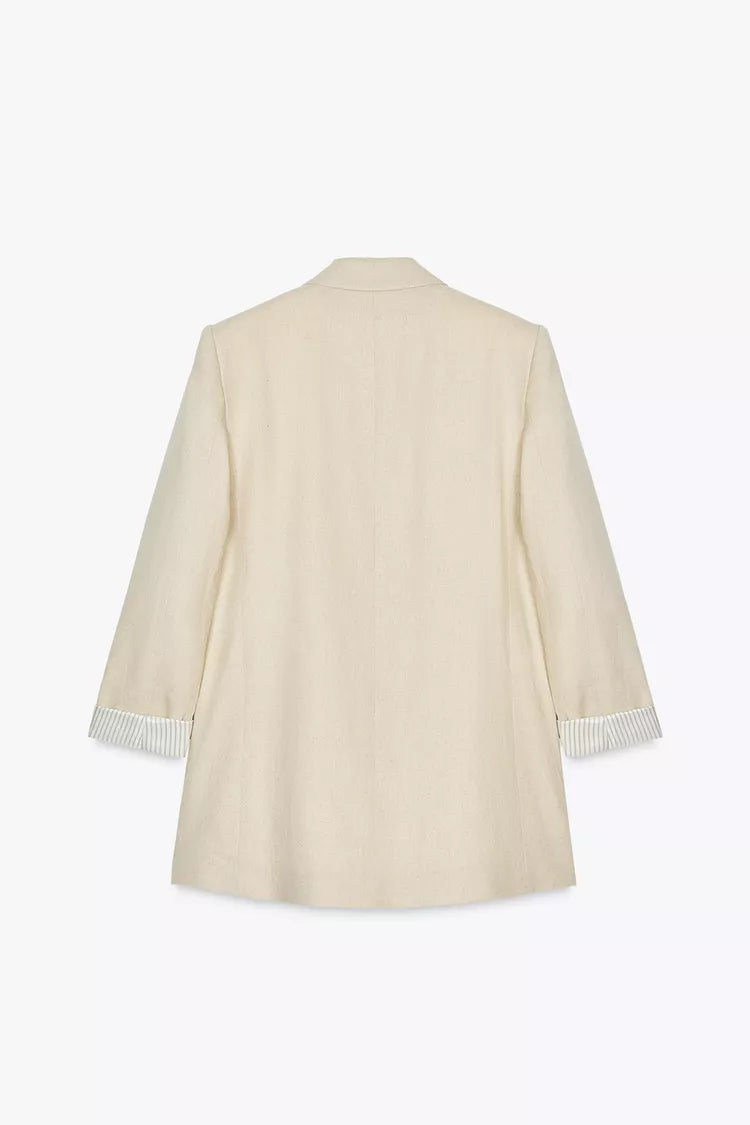 Blazer Lino PuÑo Estampado