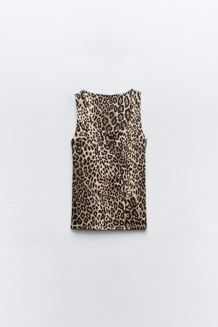 Top Básico animal print