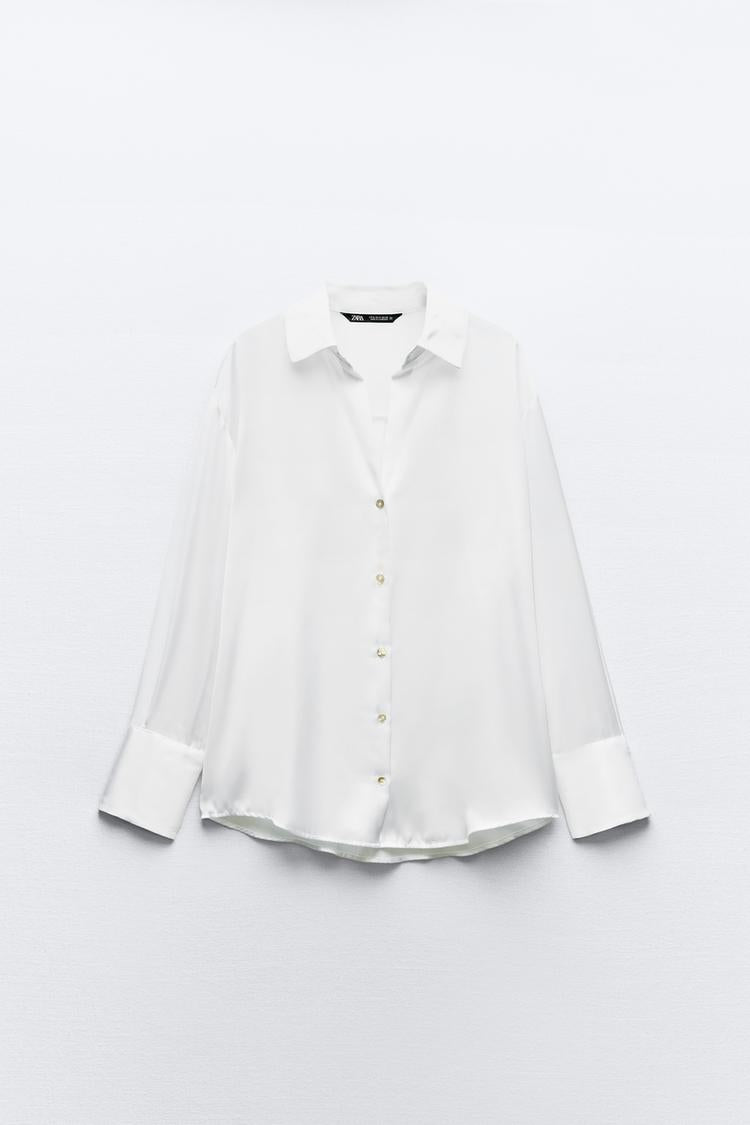 Blusa de seda blanca