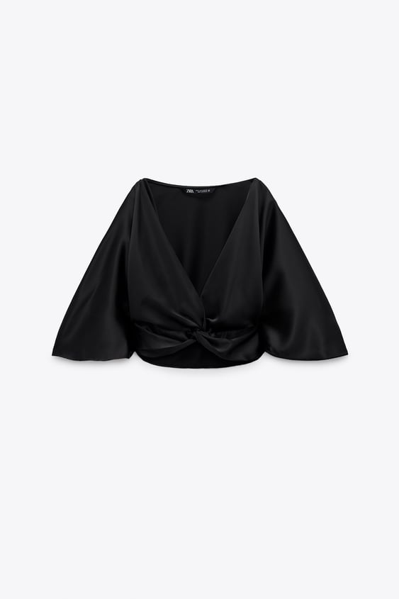 Blusa de seda crop