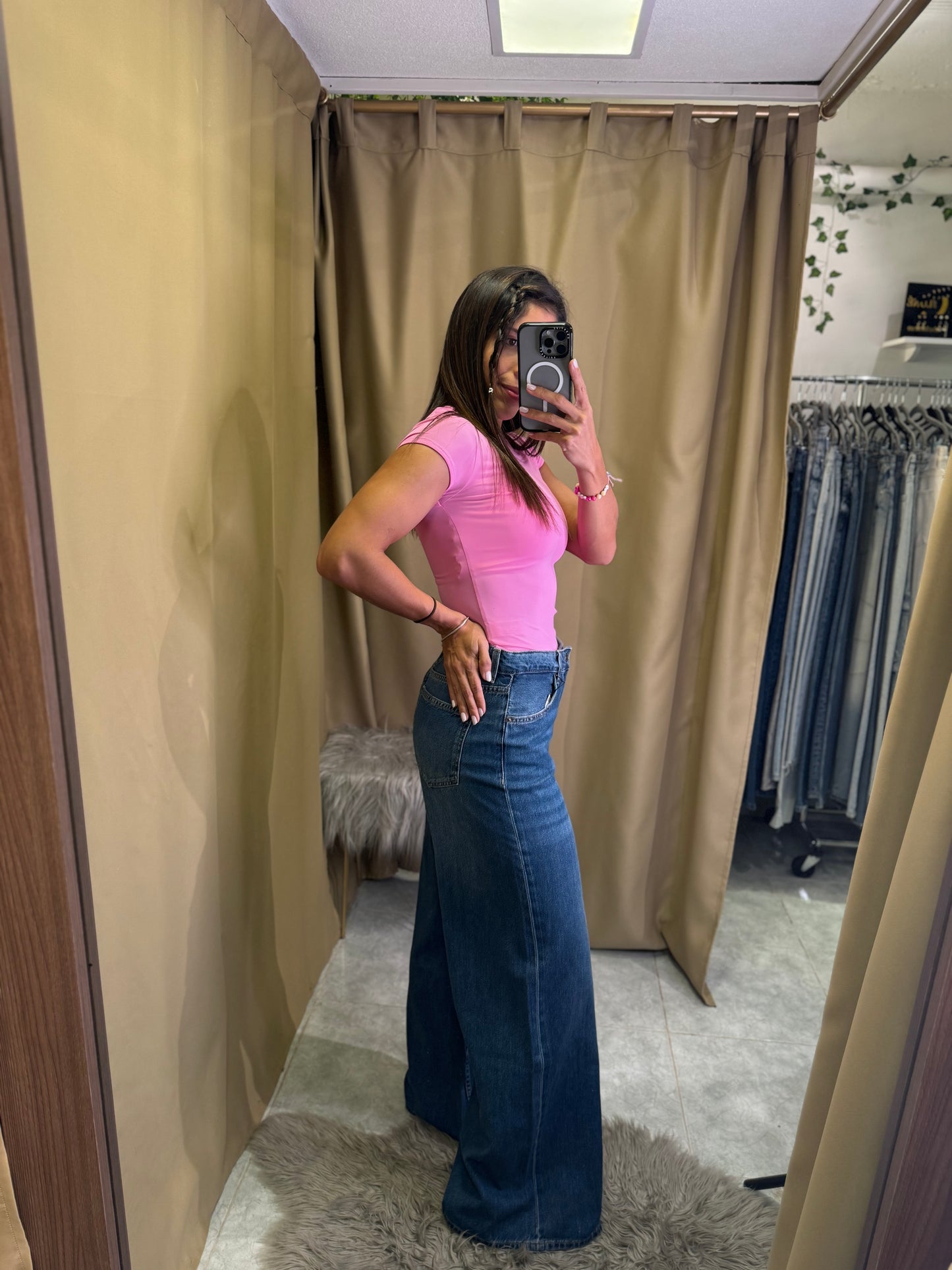 Jean oscuro wide leg