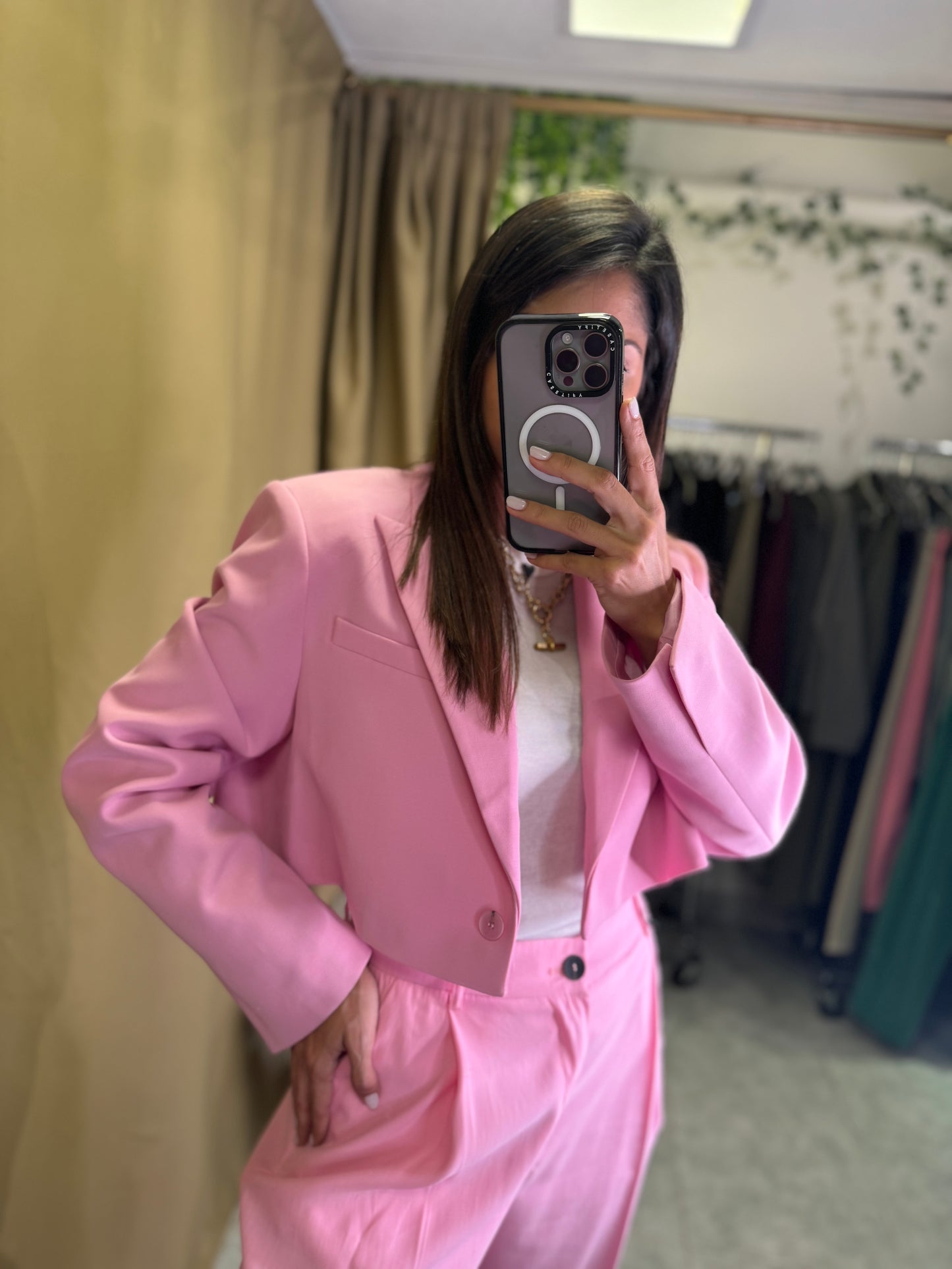 Blazer Crop fucsia