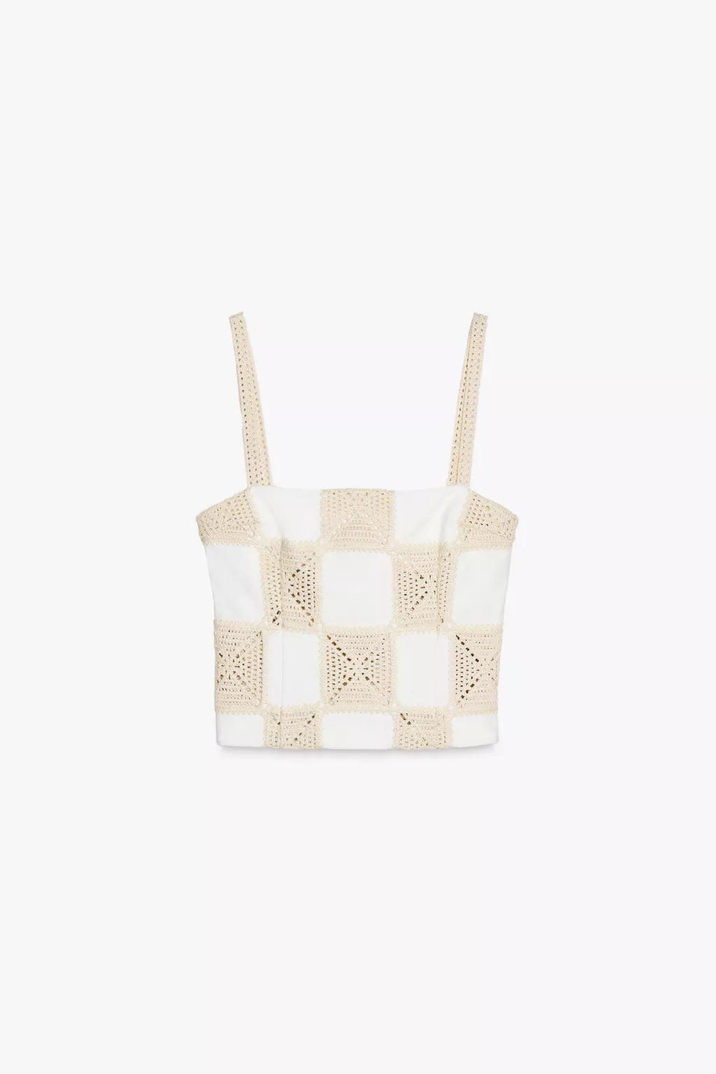 Top beige crochet