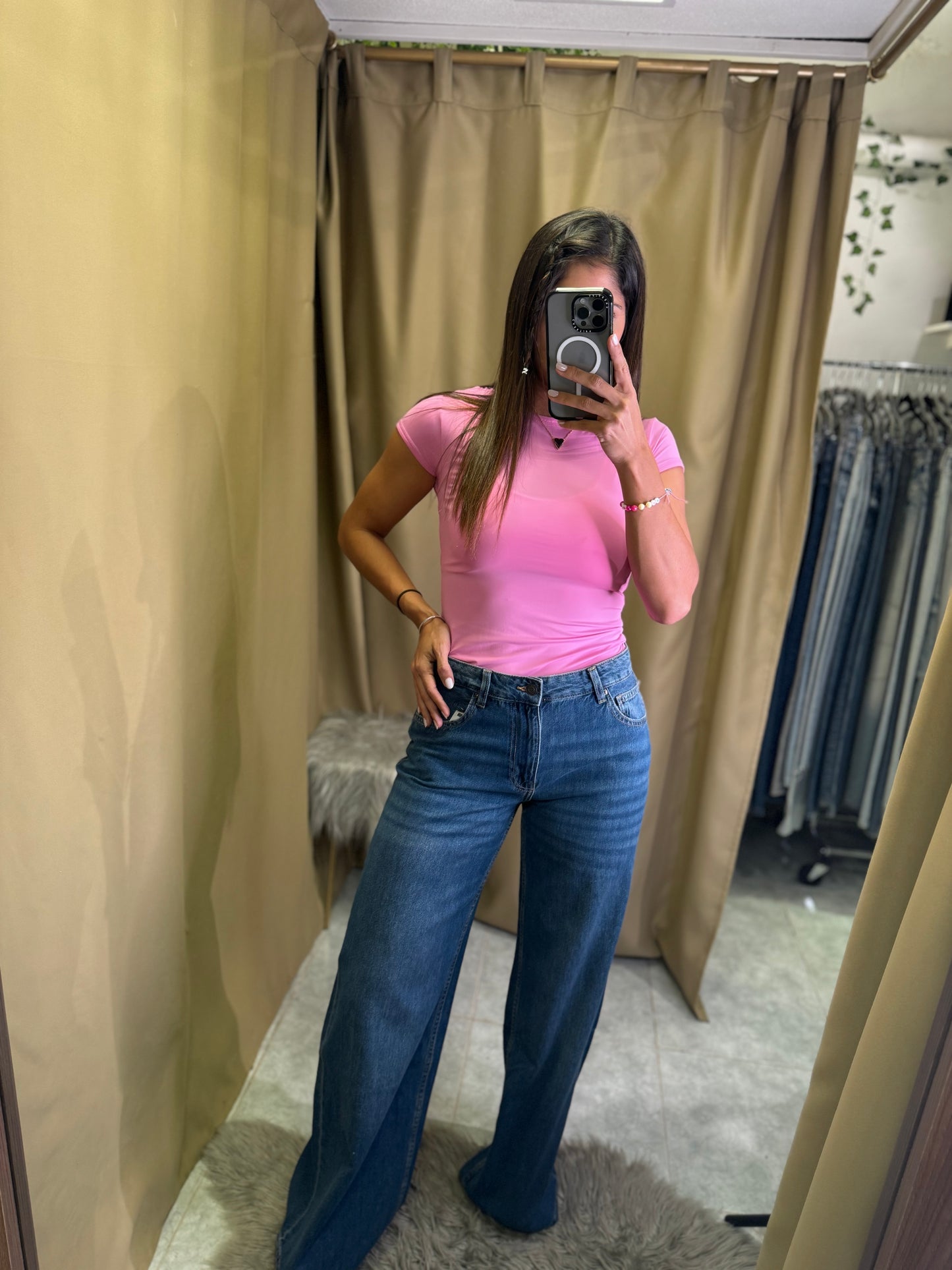 Jean oscuro wide leg