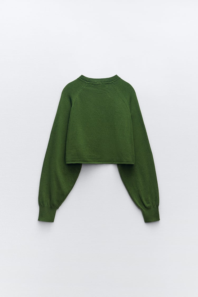 Blusa verde de seda manga larga