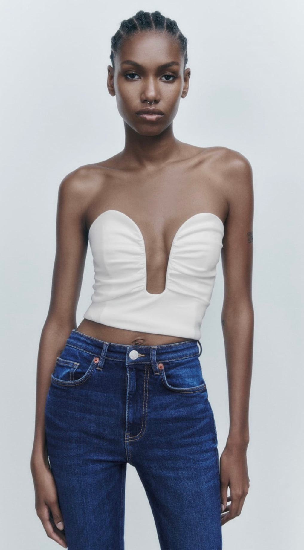 Top blanco strapless